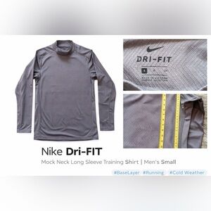 Nike Dri-FIT Mock Neck Long Sleeve Training Top Men’s Small Running Base Layer